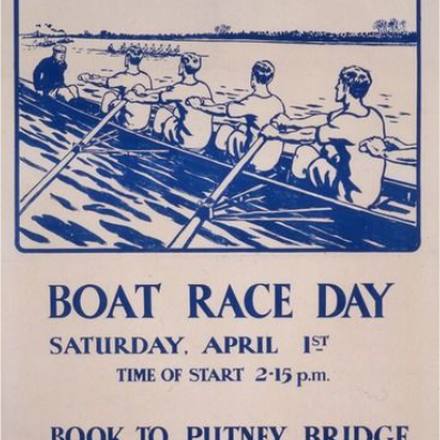 A vintage Boat Race Day rowing poster.